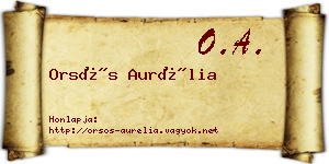 Orsós Aurélia névjegykártya