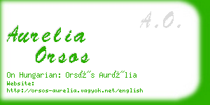 aurelia orsos business card